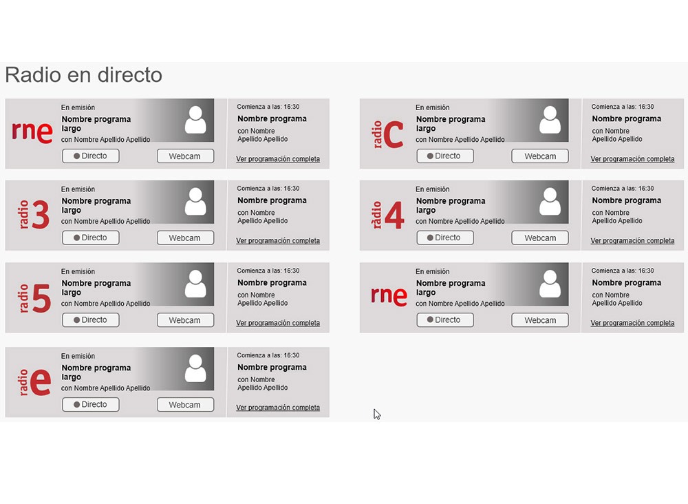 Propuesta de interfaces para radio