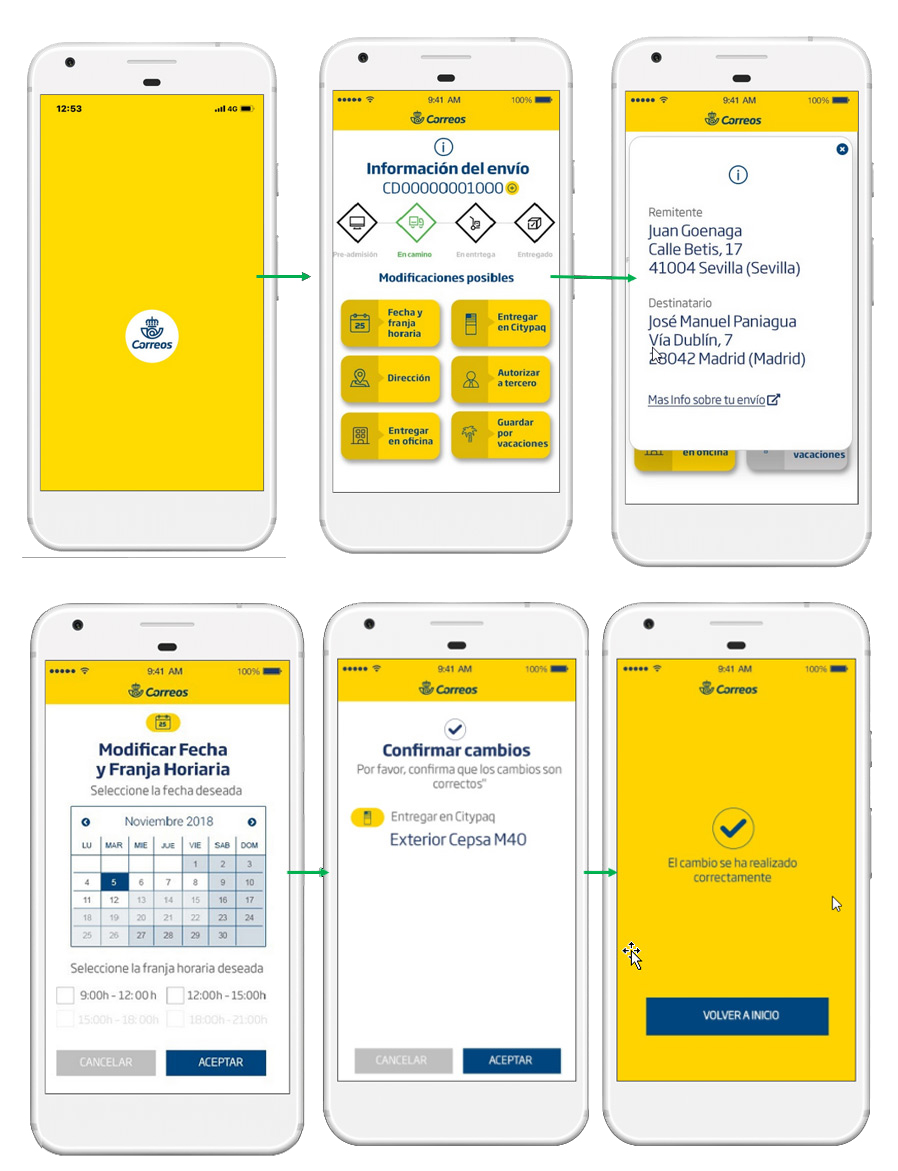 Aplicación móvil para Correos
